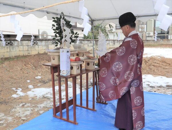 上越市｜二世帯同時着工の地鎮祭