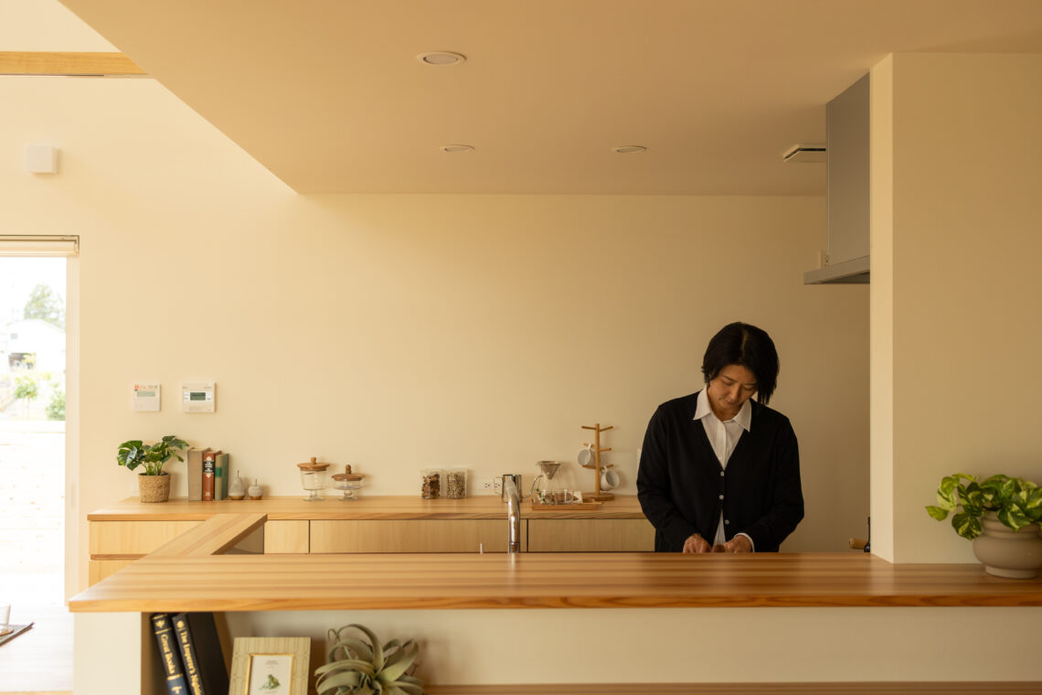 ふたつのデッキがつなぐ米山を望む家