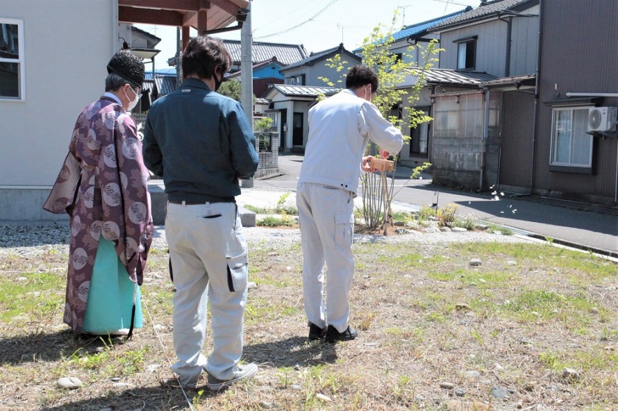 地鎮祭|O様邸|糸魚川市|新築|建築行事|晴天の地鎮祭 IMG_0785