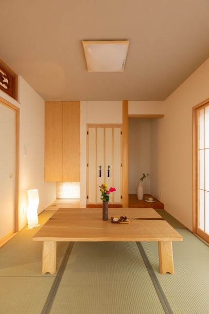 上越市新築住宅|注文住宅|二世帯住宅|建て替え|コンパクトに暮らす|和室|欄間 上越市新築住宅|注文住宅|二世帯住宅|建て替え|コンパクトに暮らす|和室|欄間